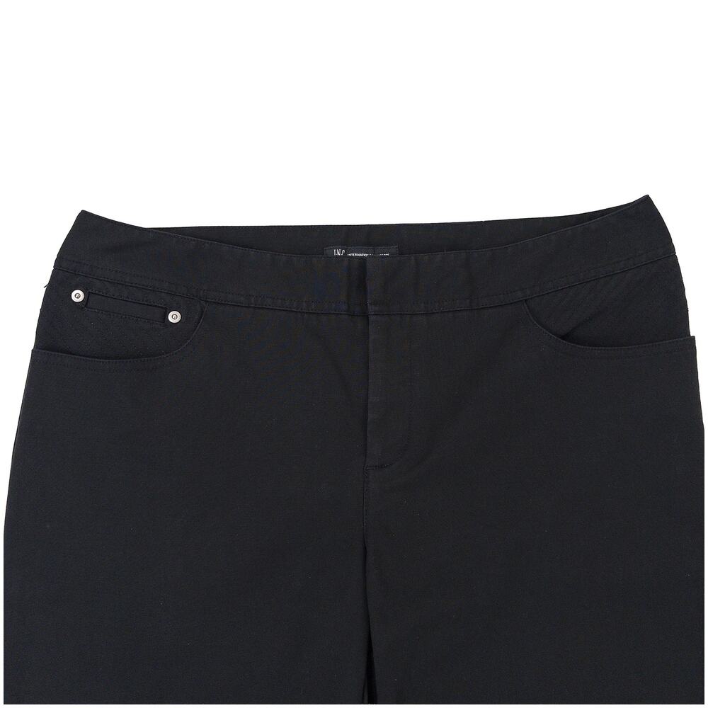Y2K INC Pedal Pusher Capri Pants Womens 12 Black Slim Stretch Retro Knee Length - Picture 4 of 9